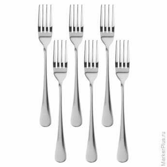 Вилки столовые STANDARD, КОМПЛЕКТ 6 шт., полированная нержавеющая сталь, серебристые, DASWERK, 609078