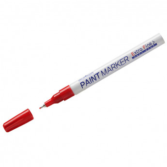 Маркер-краска MunHwa 'Extra Fine Paint Marker' красная,1мм, нитро-основа, 12 шт/в уп