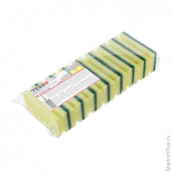 Губки для мытья посуды Т125 д/сложных загрязнений 130х70х45 желтые 8шт/уп, комплект 8 шт