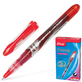 Ручка-роллер BEIFA (Бэйфа) 'A Plus', КРАСНАЯ, корпус с печатью, узел 0,5 мм, линия письма 0,33 мм, RX302602-RD, 6 шт/в уп