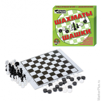 Игра 2 в 1 "Шахматы и шашки", 21х19 см, "Десятое королевство", 01450