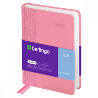 Ежедневник датированный 2024г., А6, 184л., кожзам, Berlingo "Vivella Prestige", розовый
