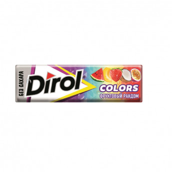 Жевательная резинка DIROL Colors Фруктовый рандом аром. б/с, 13,6гх30шт/уп, комплект 30 шт