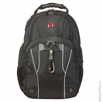 Рюкзак WENGER, универсальный, черный, серебристые вставки, 29 л, 34х18х47 см, 6939204408
