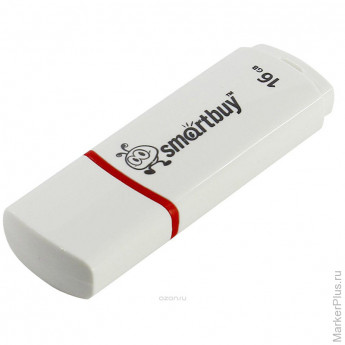Память Smart Buy 'Crown' 16GB, USB 2.0 Flash Drive, белый