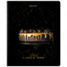 Тетрадь А5, 48 л., BRAUBERG, скоба, клетка, матовая ламинация, фольга, "Black&Gold" (микс в спайке), 404370
