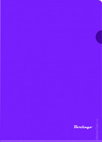 Папка-уголок А4 180мкм, прозрачная фиолетовая 10 шт/в уп