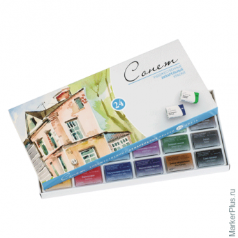 Краски акварельные художественные "Сонет", 24 цвета, кювета 2,5 мл, картонная коробка, 3541139