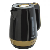Чайник SONNEN KT-1776, 1,7 л, 2200 Вт, закрытый нагревательный элемент, пластик, черный/оранжевый, 453418