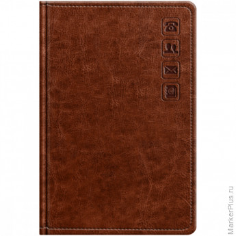Телефонная книга А7, 64л., кожзам, BG "Nebraska. Brown", с вырубкой