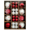 Шары новогодние ёлочные НАБОР 40шт, 8см/4 см, "Red&White", красные/белые, пластик, ЗОЛОТАЯ СКАЗКА, 592167 Шары новогодние ёлочные НАБОР 40шт, 8см/4 см, "Red&White", красные/белые, пластик, ЗОЛОТАЯ СКАЗКА, 592167