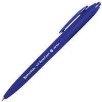 Ручка шариковая масляная автоматическая BRAUBERG 'Sky Blue', СИНЯЯ, soft-touch, узел 0,7 мм, линия письма 0,35 мм, 142946