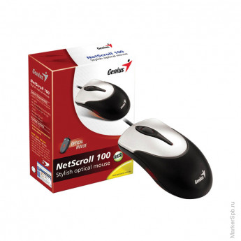 Мышь Genius Net Scroll 100 USB серебристо-черный (800dpi)