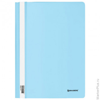 Скоросшиватель пластиковый BRAUBERG "Pastel" А4, 130/180 мкм, аквамарин, 270455, 75 шт/в уп