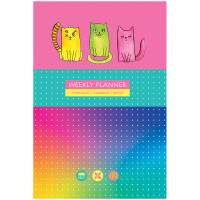 Записная книжка А5 80л. BG "Яркие коты", матовая ламинация, выб. лак, блок в точку 2 шт/в уп