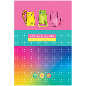 Записная книжка А5 80л. BG 'Яркие коты', матовая ламинация, выб. лак, блок в точку, 2 шт/в уп