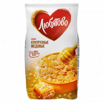 Завтрак хлопья кукурузные медовые Любятово, 250г