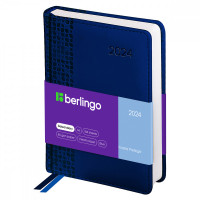 Ежедневник датированный 2024г., А6, 184л., кожзам, Berlingo "Vivella Prestige", синий