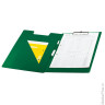 Папка-планшет ОФИСМАГ с верхним прижимом и крышкой, А4, картон/ПВХ, зеленая, двойной срок службы, 225985