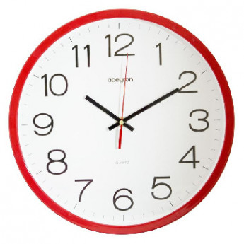 Часы настенные Офис, 30см., красный., пластик Apeyron PL 1712 505