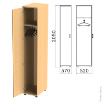 Шкаф для одежды 'Монолит', 370х520х2050 мм, цвет бук бавария, ШМ52.1