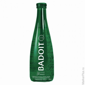 Вода газированная минеральная BADOIT (Бадуа), 0,33 л, стеклянная бутылка, 340007484