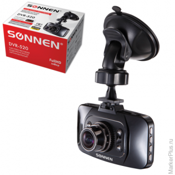 Видеорегистратор автомобильный SONNEN DVR-520, Full HD, 175°, экран 2,7'', G-сенсор, microSDHC, HDMI