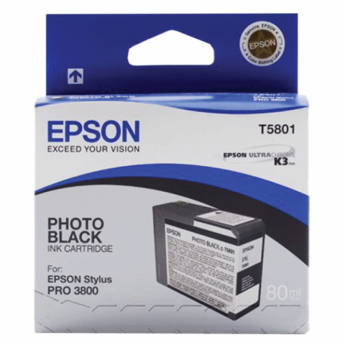 Картридж струйный для плоттера EPSON (C13T580100) Epson StylusPro 3880 и др., черный, для глянцевой 