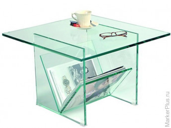 Журнальный столик малый (ш500*д500*в400), стекло Б.ц (м1), 8мм