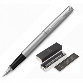 Ручка перьевая Jotter FP Stainless steel CT, синяя, средняя 2030946 Франция