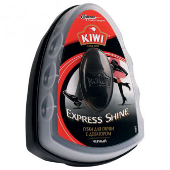 Губка для обуви KIWI "Express Shine", черная, с дозатором, 644455