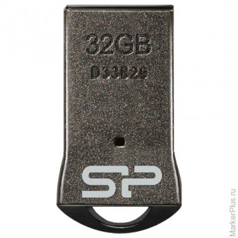 Флэш-диск 32 GB, SILICON POWER T01, USB 2.0, черный, SP32GBUF2T01V1K