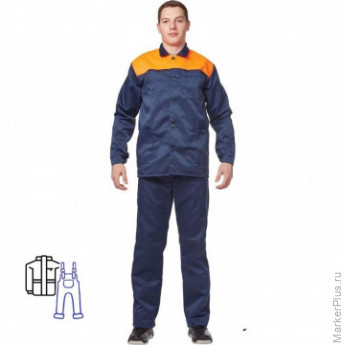 Спец.одежда летняя Костюм муж. л16-КПК син/оранж (р.60-62) 158-164