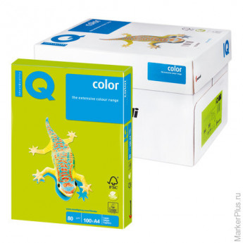 Бумага IQ (АйКью) color, А4, 80 г/м2, 100 л., неон зеленая, NEOGN
