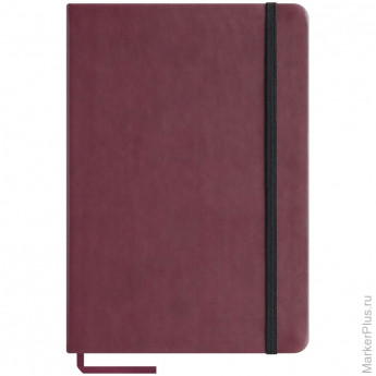Записная книжка А5 96л., кожзам "Classic Velvet", бордовый, тонир.блок, ляссе, на резинке, карман