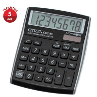 Калькулятор настольный Citizen CDC-80, 8 разр., двойное питание, 108,5*135*24,5мм, черный