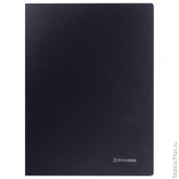 Папка с металлическим скоросшивателем BRAUBERG стандарт, черная, до 100 листов, 0,6 мм, 221634