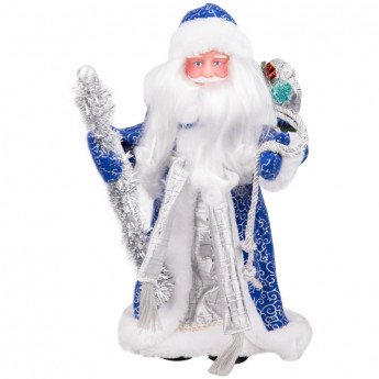 УЦЕНКА-Декоративная кукла "Дед Мороз" 41см, в синем костюме