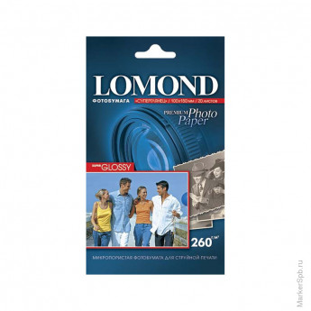 Бумага A6 (100*150) для стр. принтеров LOMOND 260гр (20л) супергл.