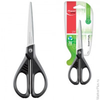 Ножницы MAPED "Essentials Green", 170 мм, черные, картонная упаковка с европодвесом, 467010, 468010