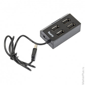 Разветвитель USB 2.0 Buro BU-HUB4-U2.0 4порт. черный Разветвитель USB 2.0 Buro BU-HUB4-U2.0 4порт. черный