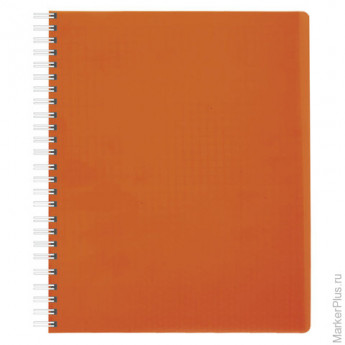 Тетрадь 80 л., HATBER, гребень, клетка, пластиковая обложка, "DIAMOND NEON-оранжевая", 80Т5B1гр 02035, T165577