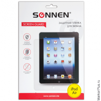 Защитная пленка для iPad Air SONNEN, против отпечатков пальцев, прозрачная, 352957