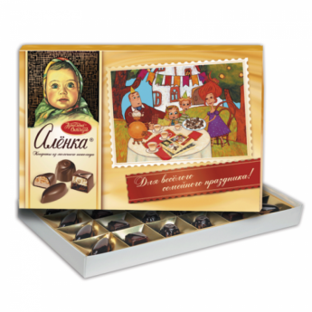 Конфеты шоколадные КРАСНЫЙ ОКТЯБРЬ "Аленка", из молочного шоколада, ассорти, 185 г, картонная коробк
