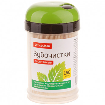 Зубочистки OfficeClean деревянные, в индивидуальной упаковке, 150шт., 4 шт/в уп