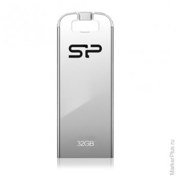 Флэш-диск 32 GB, SILICON POWER T03 USB 2.0, серебристый, SP32GBUF2T03V1F