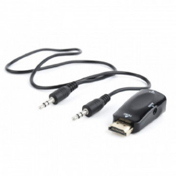 Переходник Cablexpert HDMI-VGA 19M/15F, AUX+аудиокабель