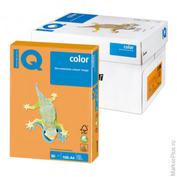 Бумага IQ (АйКью) color, А4, 80 г/м2, 100 л., неон оранжевая, NEOOR