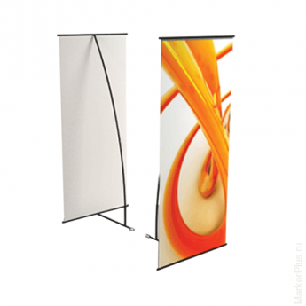 Стенд мобильный для баннера "L-banner А", размер рекламного поля 600х1600 мм, углепластик/алюминий, 