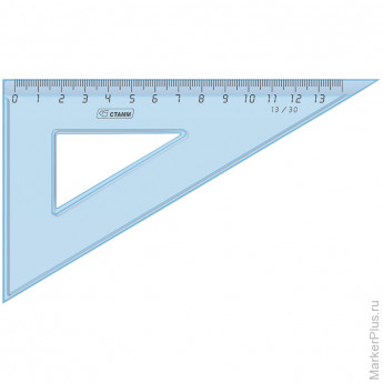 Треугольник 30°, 13см Стамм, прозрачный голубой, 48 шт/в уп